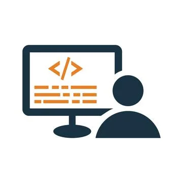 Coder, programmer icon. Glyph style vector EPS. Stockillustratie