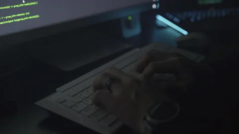 Coder Typing on His Keyboard Stock Footage 208746333