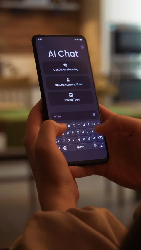 Coder using AI chat bot as programming aid. Artificial intelligence writes PHP Stock Footage 276822869
