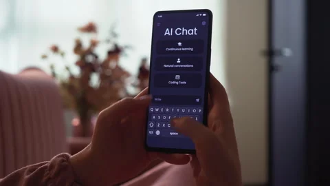 Coder using AI chat bot as programming aid. Artificial intelligence writes PHP Stock Footage 280185256