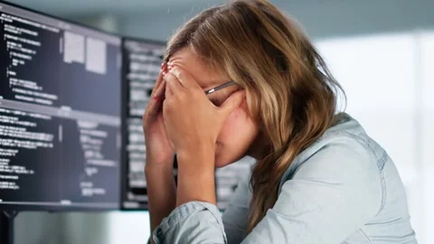 Coder Using Computer At Desk Stock Footage 293131917