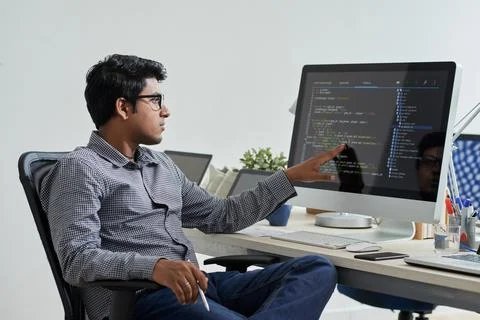 Coder working on computer Stock Photos