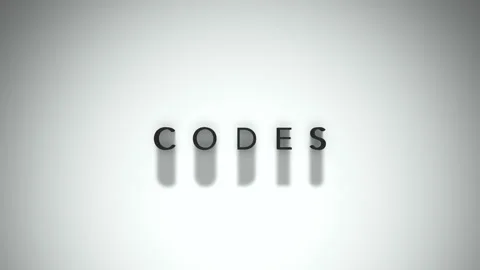 Codes 3D title animation matte black text on a white background Stock Footage 300716183