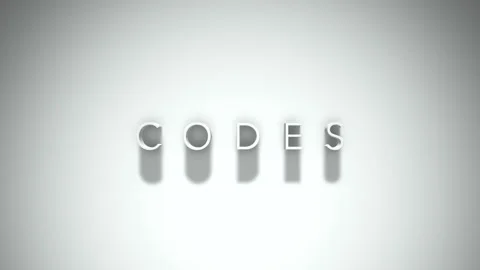 Codes 3D title animation with shadows on a white background Stock Footage 296523851