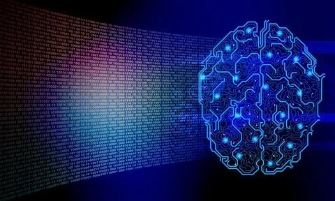 Codes and the digital brain circuit - technology concept board Stock Illustration