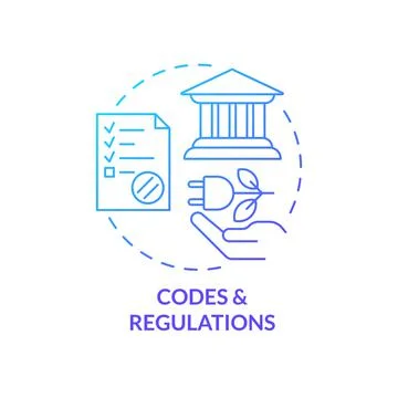 Codes and regulations blue gradient concept icon Stock-Illustration