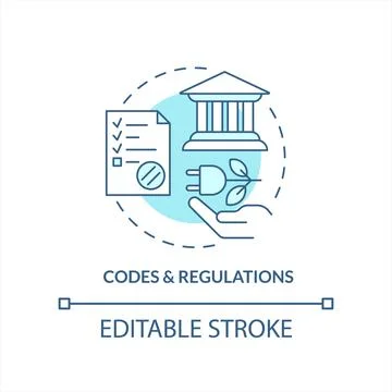 Codes and regulations turquoise concept icon Illustrazione stock