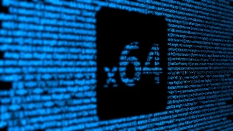 Codes identifying 64 bit hardware system failure Stock Footage 108499410