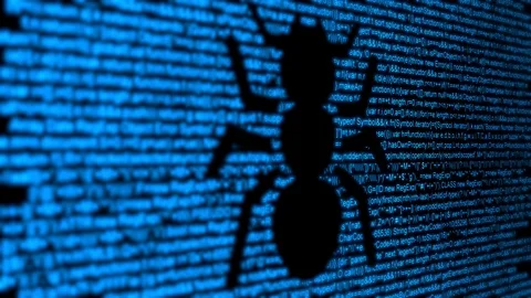 Codes identifying virus attack Stock Footage 108497554