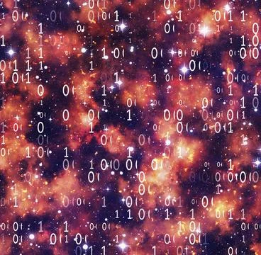 Codes of numbers on space background codes of numbers on the background of... Foto stock