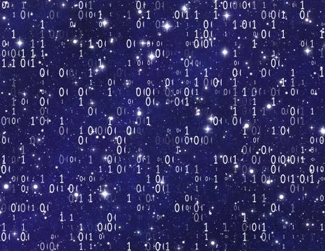 Codes of numbers on space background Stock Illustration