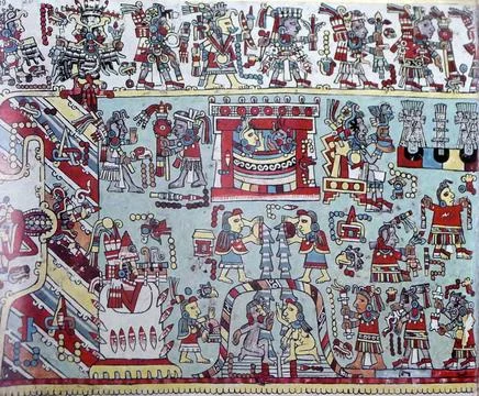  The Codex Zouche-Nuttall or Codex Tonindeye is an accordion-folded pre-Co... Stock Photos