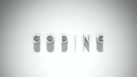 Coding 3D title animation with shadows on a white background Vídeos de archivo 296003131