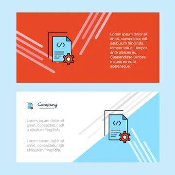 Coding  abstract corporate business banner template, horizontal advertising b Illustrazione stock