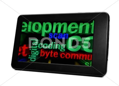 Coding and byte on pc tablet Stock Illustration