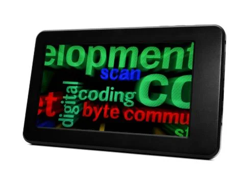 Coding and byte on pc tablet イラスト素材
