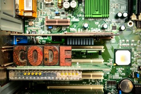 Coding and computer program developing. Learning to code and develop software Stock Photos