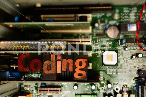 Coding and computer program developing. Learning to code and develop software Stock Photos
