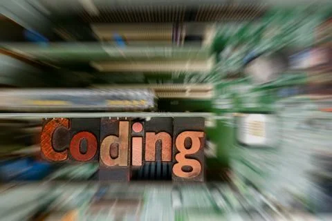 Coding and computer program developing. Learning to code and develop software Stock Photos