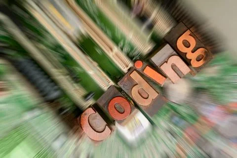 Coding and computer program developing. Learning to code and develop software Foto stock