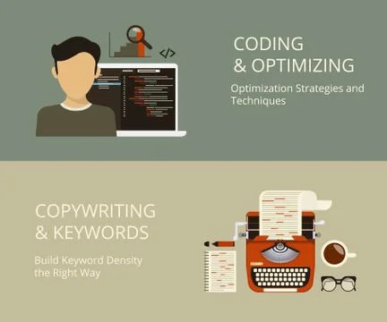Coding and copywriting Stock-Illustration
