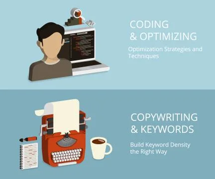 Coding and copywriting Stock-Illustration