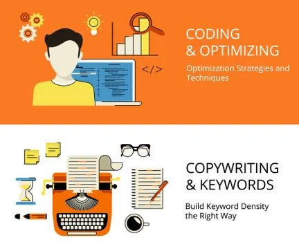 Coding and copywriting Stock-Illustration