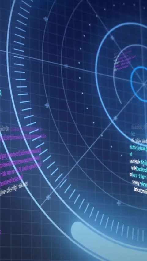 Coding and data processing animation with futuristic HUD interface Stock Footage 342010630