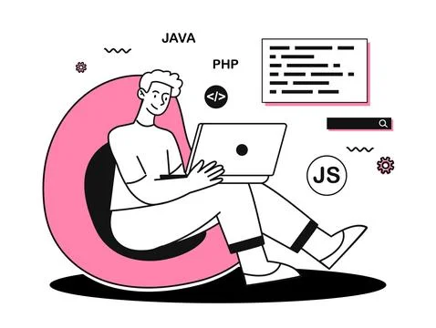 Coding and development concept Stock Illustration