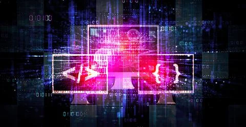 Coding and Programming Concept - Icons of Computer Code on Digital Background Stock Illustration