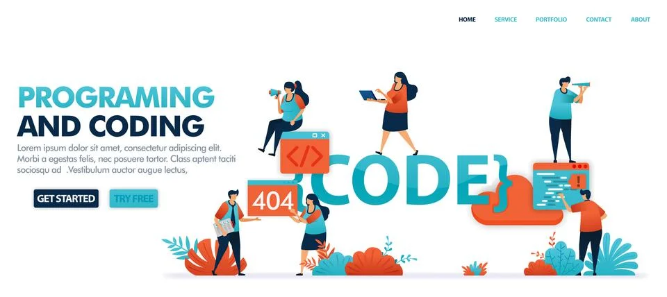 Coding and programming to find bugs in code set in solving error problems, 40 Stock Illustration