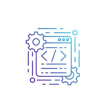 Coding and web design vector line icon イラスト素材