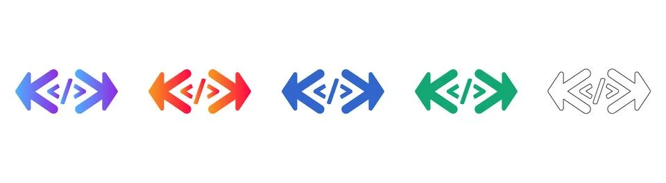 Coding and Web Development Syntax Icons Stock Illustration
