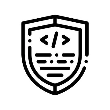 Coding Antivirus Program Thin Line Icon Stock Illustration