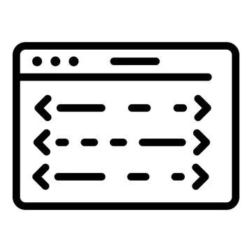 Coding application icon, outline style Stock Illustration