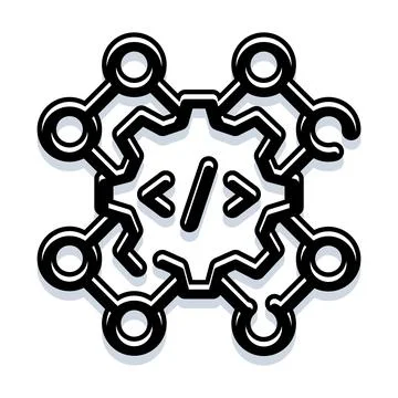 Coding automation development gear network engineering icon Stock Illustration