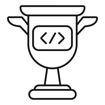 Coding award trophy icon for programming competition winners 스톡 일러스트