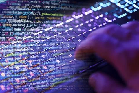 Coding background, Application development and code programming. Technology Stockfoto's