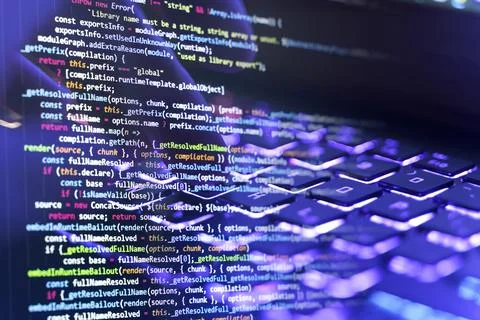 Coding background, Application development and code programming. Technology Foto stock