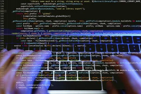 Coding background, Application development and code programming. Technology.. Stock Photos