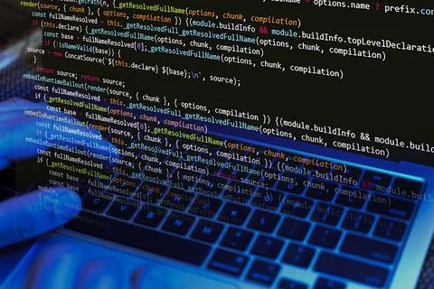Coding background, Application development and code programming. Technology.. Stock Photos