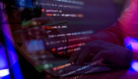 Coding background business data analytics programming online,  digital worl.. Stock-Fotos