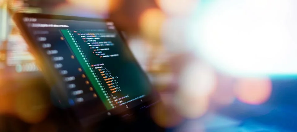 Coding background business data analytics programming online, digital world.. Stock-Fotos