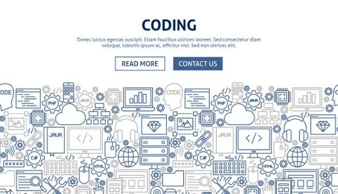 Coding Banner Design Stock Illustration