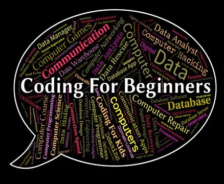 Coding For Beginners Indicates New Boy And Apprentice Stock Illustration