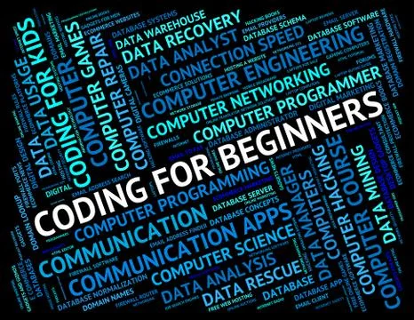 Coding For Beginners Shows New Girl And Apprentice Stock Illustration