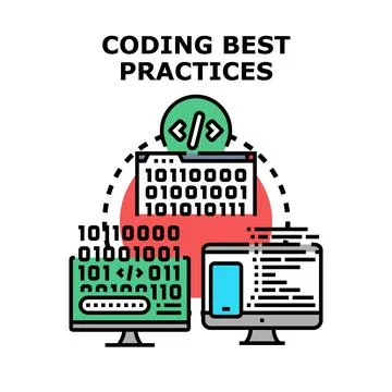 Coding best practices for software development documentation 库存插图