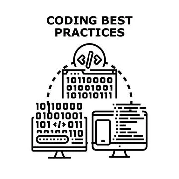 Coding best practices for software development documentation 库存插图