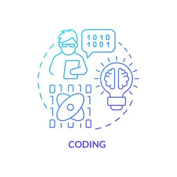 Coding blue gradient concept icon Stock-Illustration