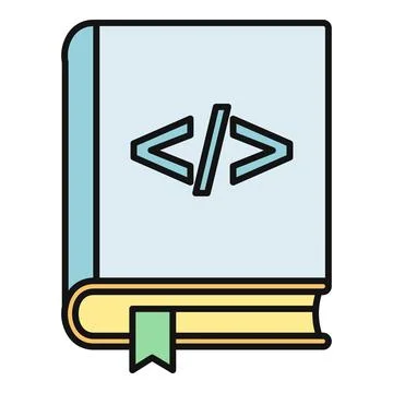 Coding book displaying web development programming icon Illustration
